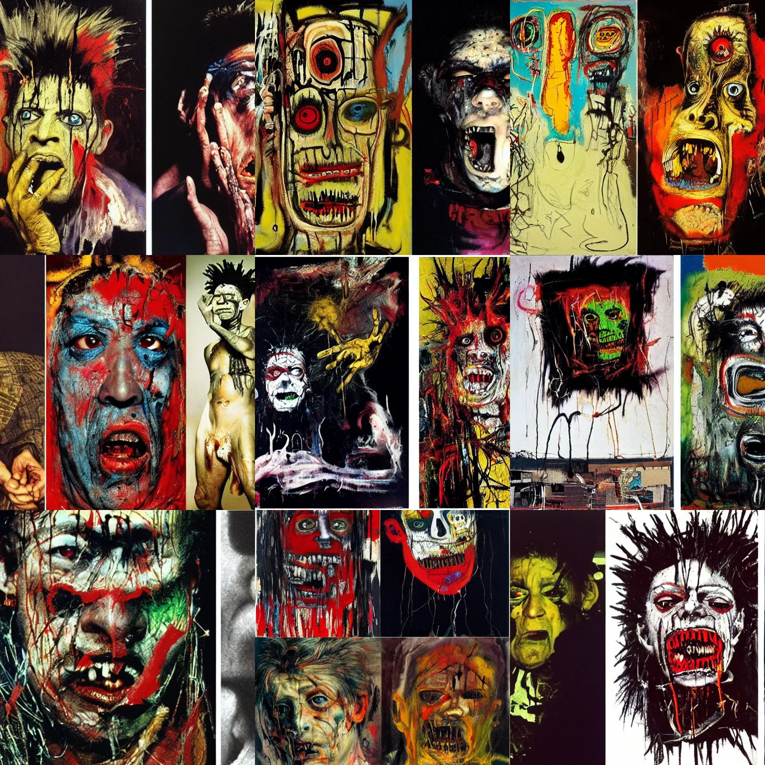 Image similar to a terrifying horrifying excruciating evil hell, by herman brood, by francis bacon, by jean - michel basquiat, by gustave moreau