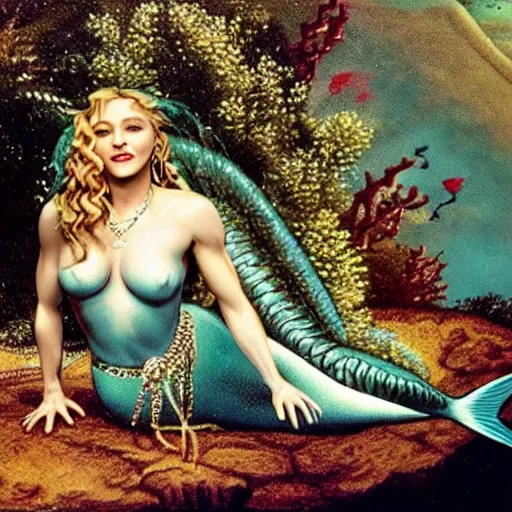 Image similar to madonna as a mermaid