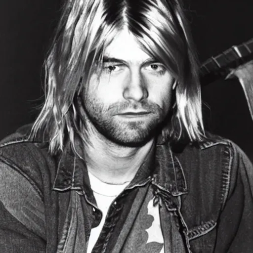 Image similar to a photo of kurt cobain