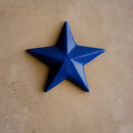 Image similar to dark blue ceramic star shape, photograph