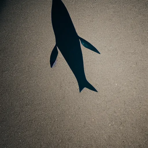 Prompt: Shadow of a giant shark beneath the surface, 4k photo