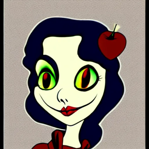 Image similar to snow white in the style of tim burton