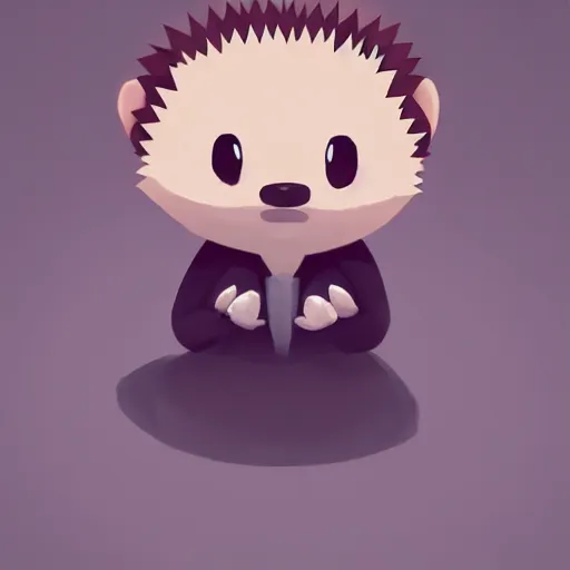 Image similar to cute hedgehog in the style of goro fujita