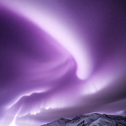 Image similar to amazing photo of a purple tornado in the sky by marc adamus, beautiful dramatic lighting