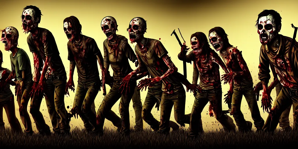 Image similar to Zombie Walking Dead, trending on artstation, high quality, highly detailed