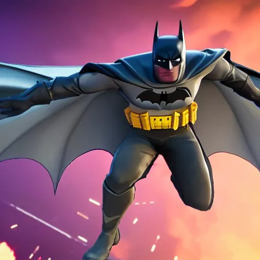 Prompt: batman in fortnite cranking 90's on kids