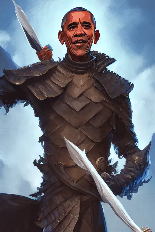 Prompt: obama in game of thrones, by artgerm, tooth wu, dan mumford, beeple, wlop, rossdraws, james jean, marc simonetti, artstation giuseppe dangelico pino and michael garmash and rob rey and greg manchess and huang guangjian and makoto shinkai