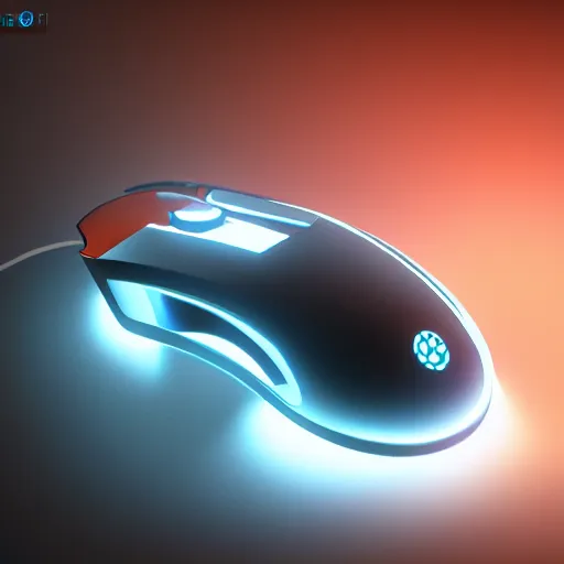 Image similar to futuristic computer mouse, product design, sci-fi, studio lighting, unreal engine 5, product concept