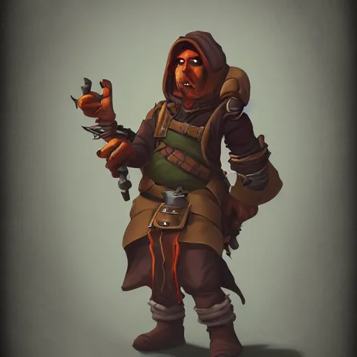 Image similar to eshey stoner rogue, wearing a small bag, dungeons and dragons, character concept, trending on artstation