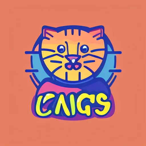 Prompt: logo for an amazon like application for cats, subject, sticker, highly detailed, colorful, illustration, smooth and clean vector curves, no jagged lines, vector art, logo