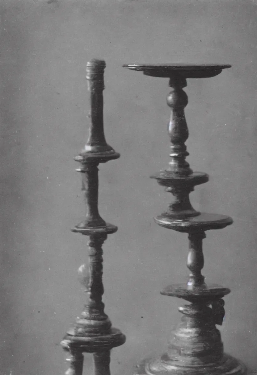 Prompt: One single random everyday object on a pedestal, 1920 vintage photography, courtesy of Centre Pompidou