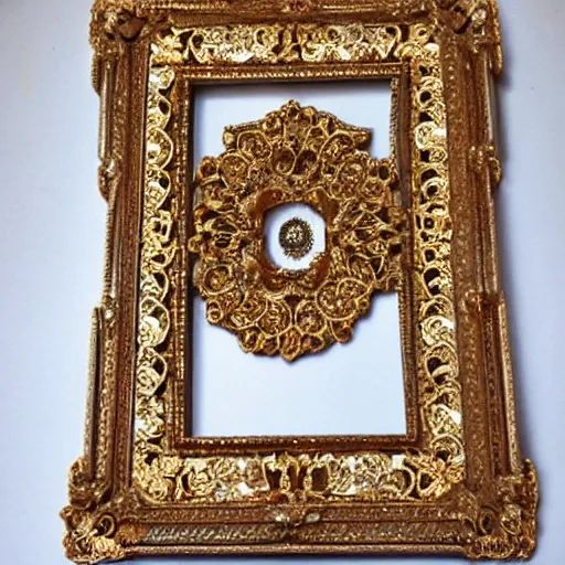 Image similar to beautiful art frame, gaudy, large intricate details