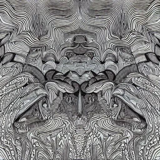 Image similar to Geometrically surreal valley, extremely high detail, photorealistic, intricate line drawings, dotart, album art in the style of James Jean