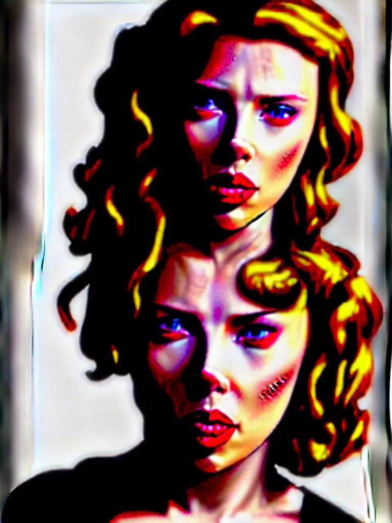 Image similar to Scarlet Johansson as a super hero highly detailed headshot Portrait.