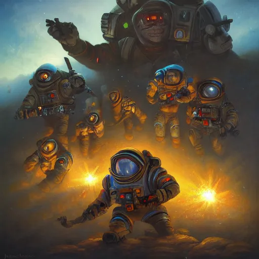 Image similar to space miners by justin gerard, deviantart