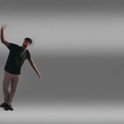 Image similar to a video reel of a man waving his arm from left to right