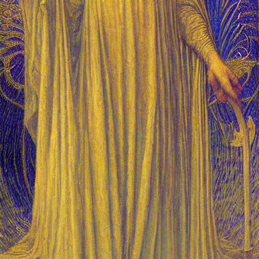 Prompt: beautiful young medieval queen by jean delville, art nouveau, symbolist, visionary, gothic, neo - gothic