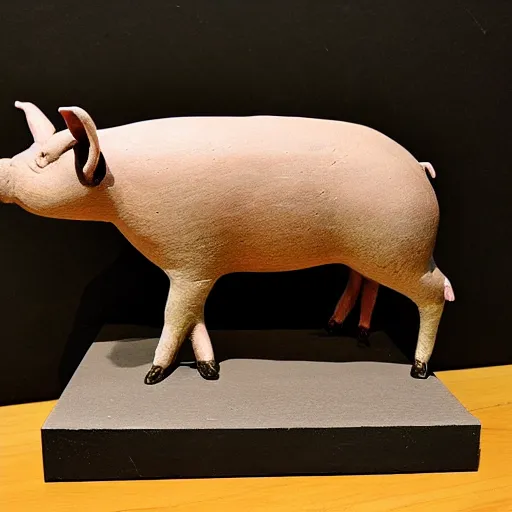 Image similar to sculpture of a pig, work in progress