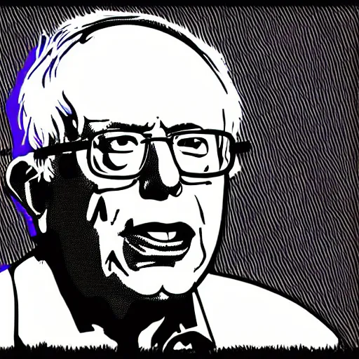 Image similar to bernie sanders, digital art, iconic icon, 2 d vector logo, cartoon, t - shirt design