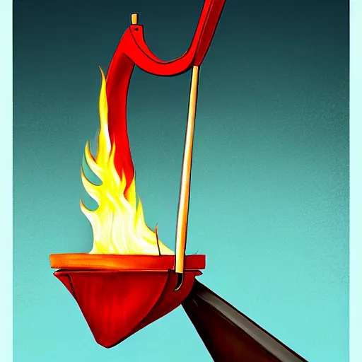 Image similar to burn the harp and cook the crane, digital painting, concept art