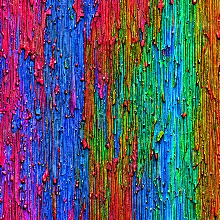 Prompt: melted crayons on a white background, negative space, ray tracing, psychedelic, intricate, dripping, very complex, textured, photography