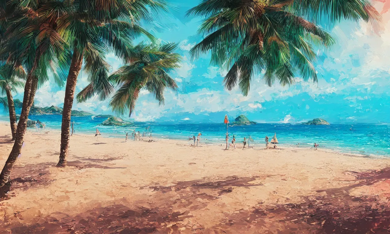 Image similar to paradise beach by alena aenami artworks in 4 k