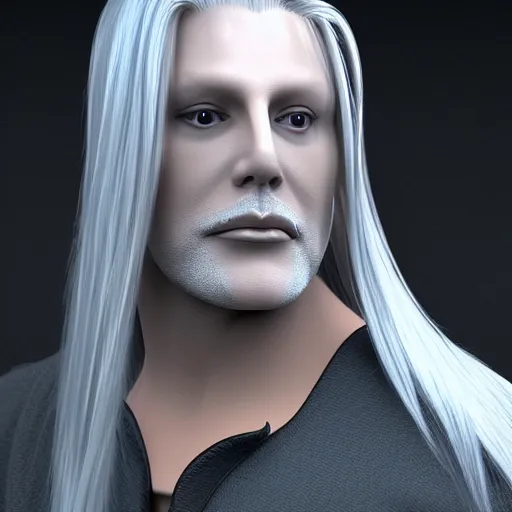 Image similar to sephiroth as mario, a computer rendering by h. r. giger, trending on zbrush central, neoplasticism, zbrush, reimagined by industrial light and magic, # vfxfriday