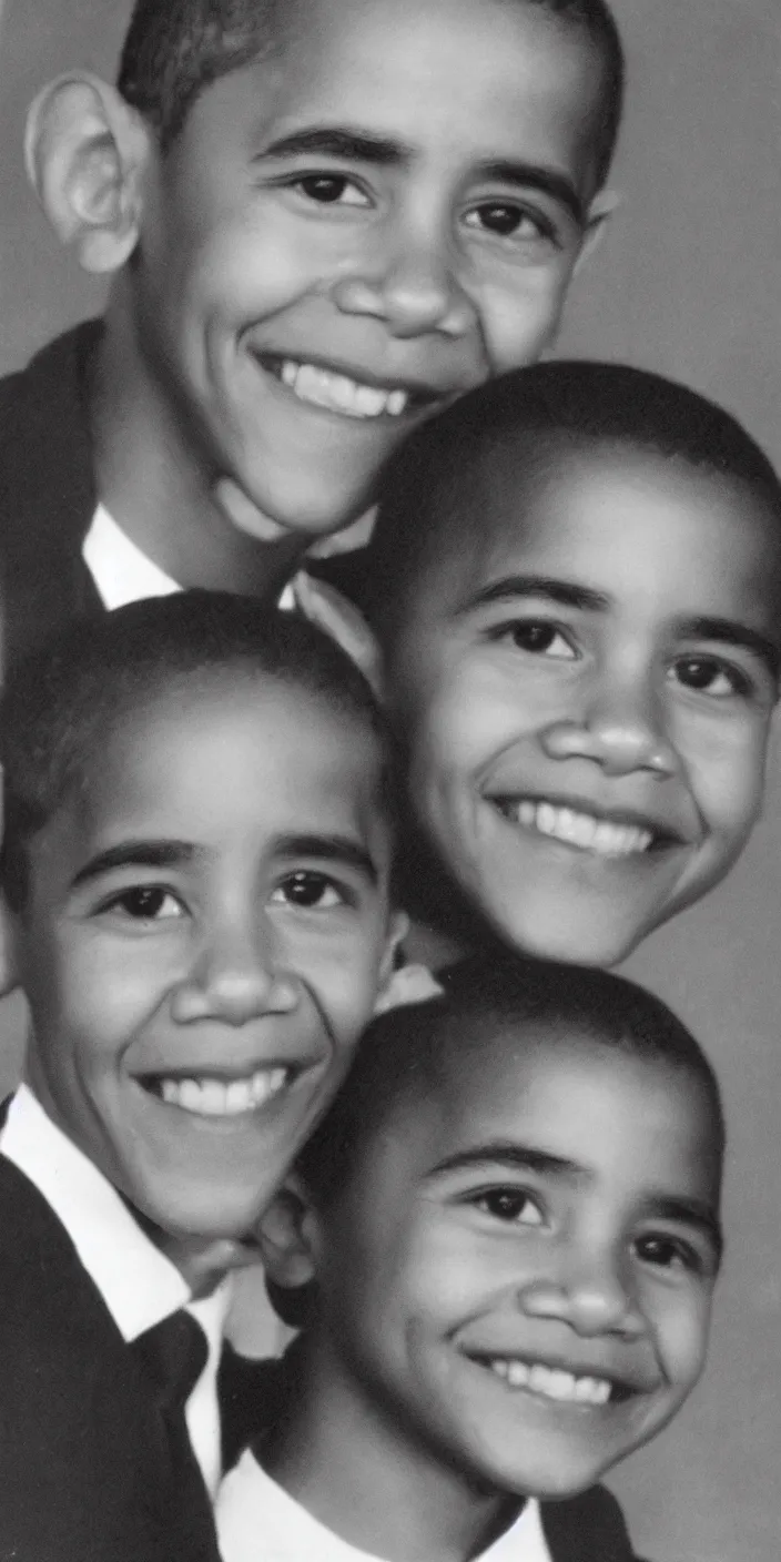 Image similar to character portrait close - up barack obama as a young child