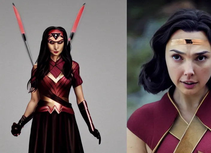 Image similar to gal gadot as nezuko from demon slayer