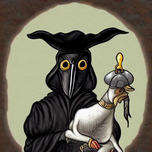 Prompt: the plague doctor as a goat
