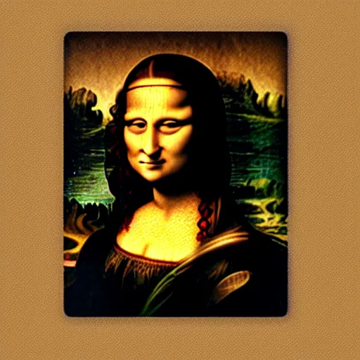 Prompt: Mona Lisa wearing a VR headset
