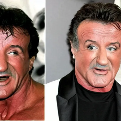 Image similar to sylvester stallone as robin williams