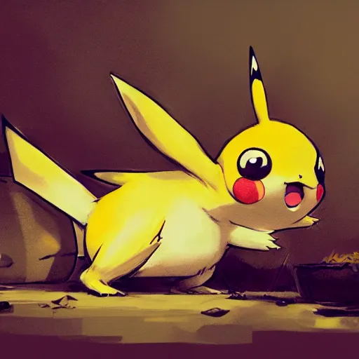 Image similar to concept art of pikachu like fish, highly detailed painting by dustin nguyen, akihiko yoshida, greg tocchini, greg rutkowski, cliff chiang, 4 k resolution, trending on artstation, 8 k