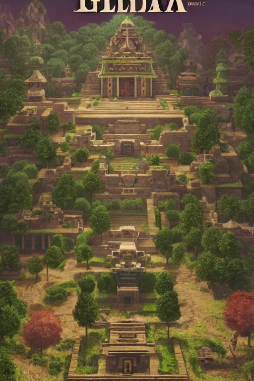 Prompt: Legend of Zelda Majora’s box artwork of a temple by Gregory Crewdson, Matte painting, trending on artstation and unreal engine