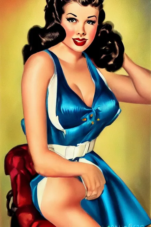 Prompt: beautiful portrait of an pin - up girl