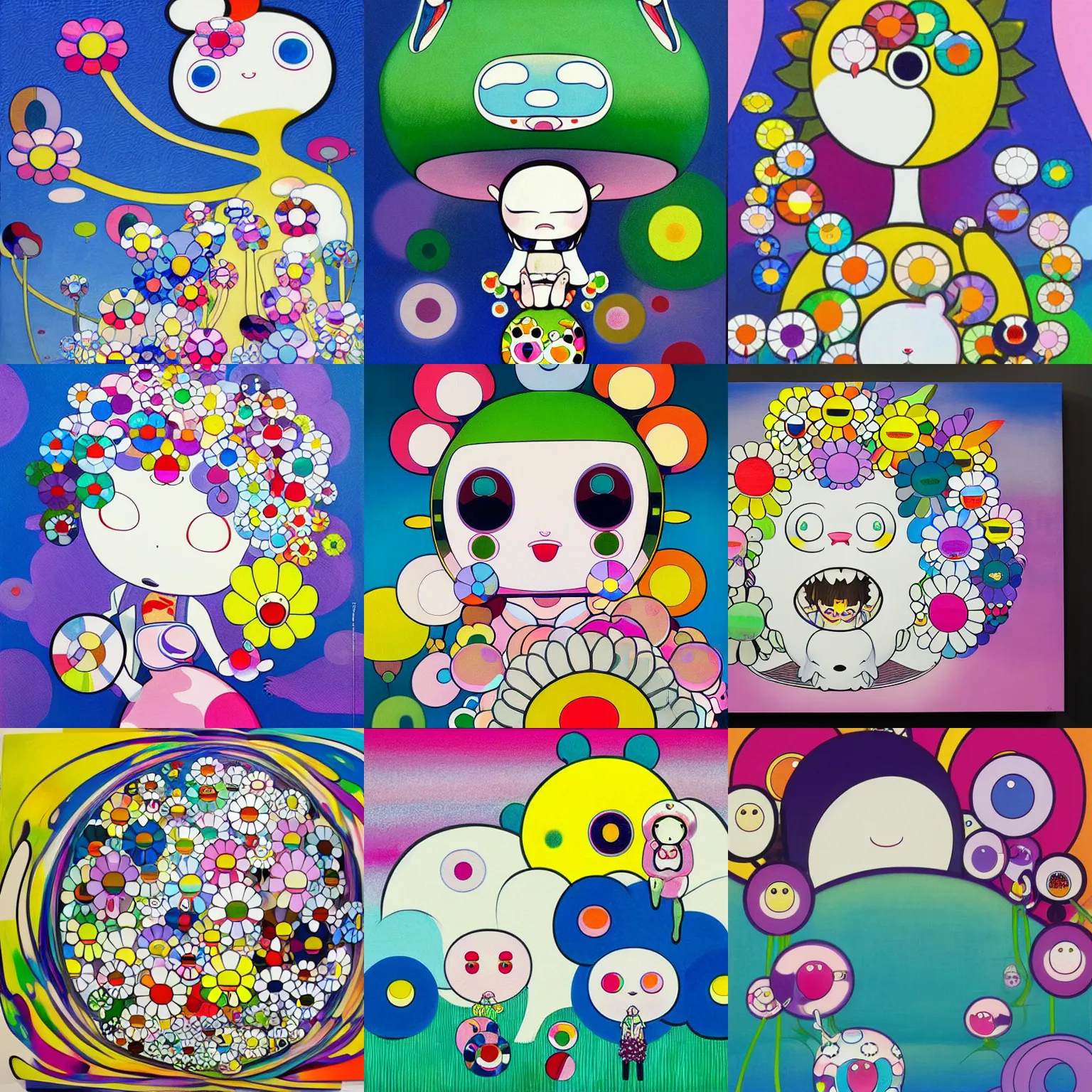 Prompt: I Bite Through It, painting by Takashi Murakami, Chiho Aoshima, Yoshitomo Nara and Aya Takano , Superflat art movement, chibi, soft pastel colors, very ethereal ,fauvism