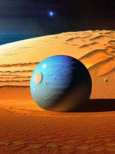 Prompt: A hyper detailed 3d render like a Oil painting of Terraforming Jezero Crater, a research outpost, levitating agricultural sphere, flora-lush-crater, Martian sands background, aesthetic, smooth, sharp focus, highly detailed, by Greg Rutkowski, Chris Tulloch McCabe and Asher Duran,