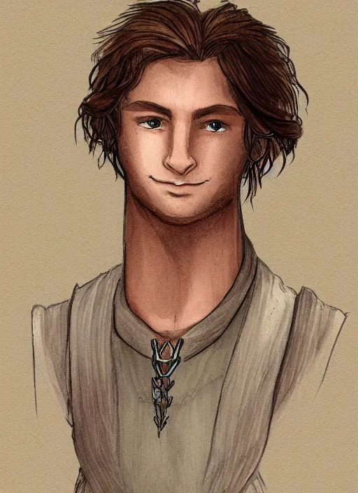 Image similar to character portrait male hobbi fantasy