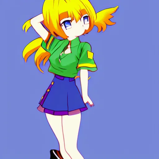 Image similar to anime girl in the style of windows xp, retro, windows xp, cheerful, 9 0 s mascot symbol,