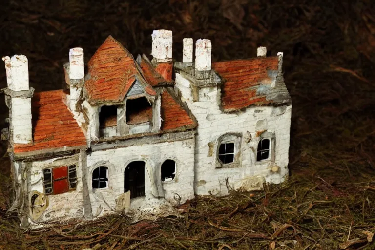 Image similar to photograph of a calico critter miniature toy haunted house