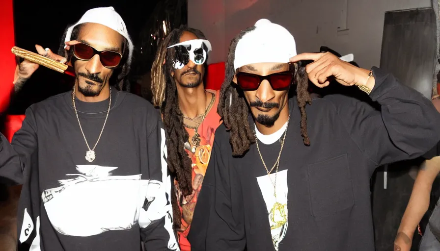 Image similar to 4028801023 Snoop Dogg smokes a big joint with red eyes