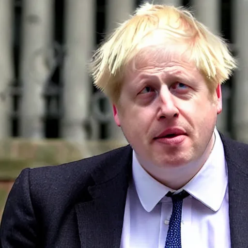 Image similar to boris johnson covered in milkshake, very sad and angry hd press conference