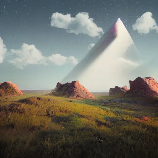 Image similar to A landscape by beeple and Bjorn barends