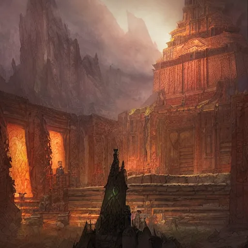 Image similar to fantasy epic temple inspired by Marc Simonetti