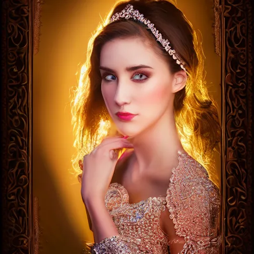 Prompt: portrait of wonderful princess of beauty with fair skin, ornate 8 k gorgeous intricate detailed, accent lighting, dramatic light