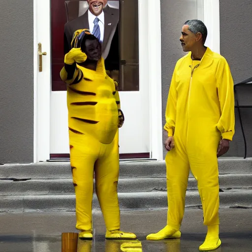 Image similar to obama in a banana suit