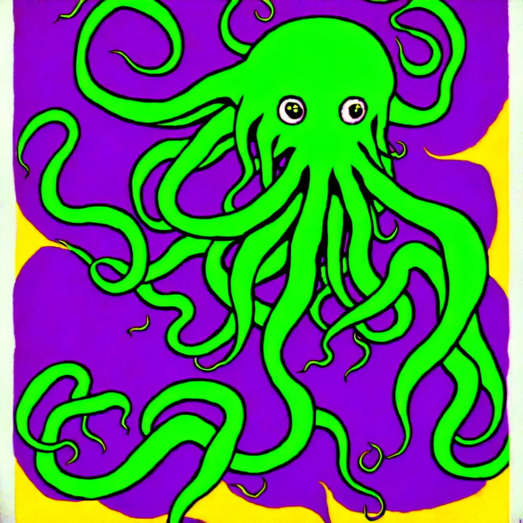 Prompt: cthulhu, tentacles, pop art