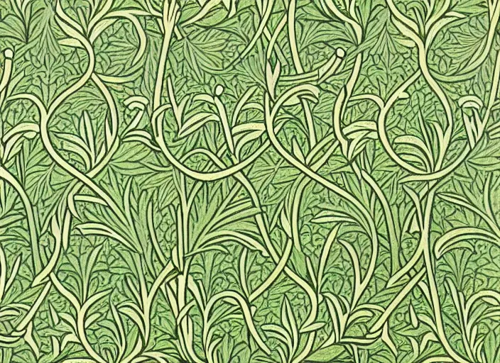 Image similar to william morris wallpaper, pepe the frog