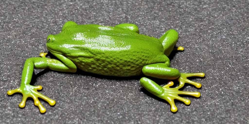 Image similar to French scientists failing to create a frog, creating a distorted creature Godotr