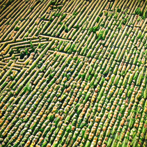 Prompt: hyperrealistic dslr film still of closeup overhead view of corn maze, stunning 8 k octane comprehensive 3 d render, inspired by istvan sandorfi & greg rutkowski & unreal engine, perfect symmetry, dim volumetric cinematic lighting, extremely hyper - detailed, incredibly real lifelike attributes & flesh texture, intricate, masterpiece, artstation, stunning